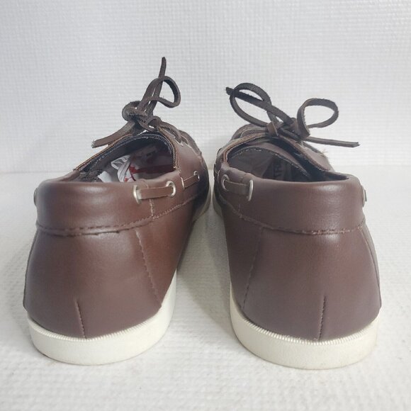 OLD NAVY Boat Shoes Size 11 FAUX LEATHER BOAT CLASSIC BROWN SLIP ON - Picture 4 of 7